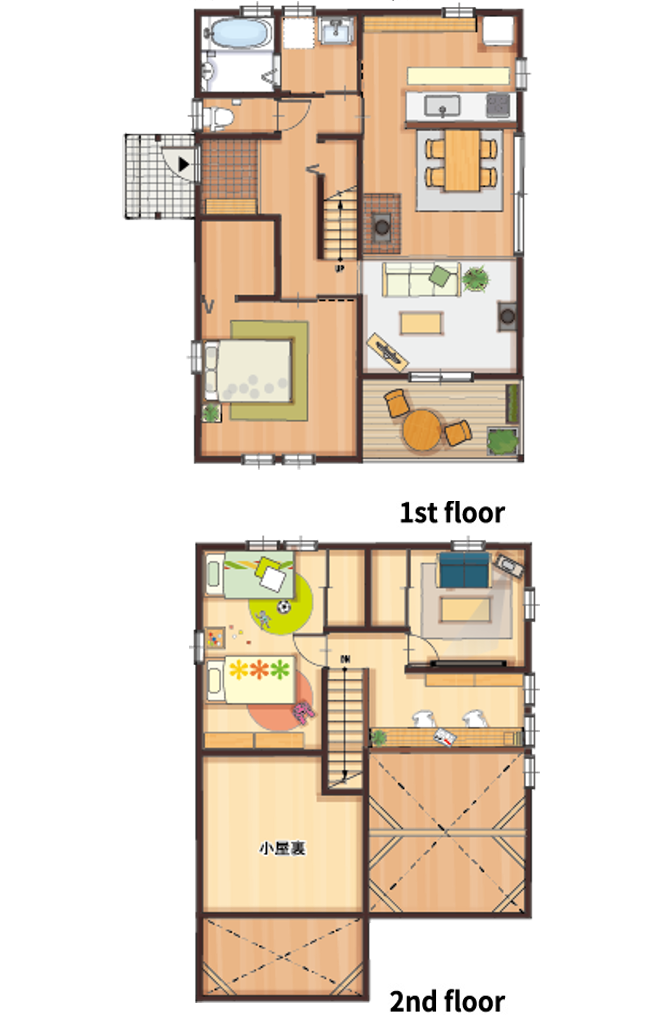 30坪 西玄関プラン 3LDKの間取り図