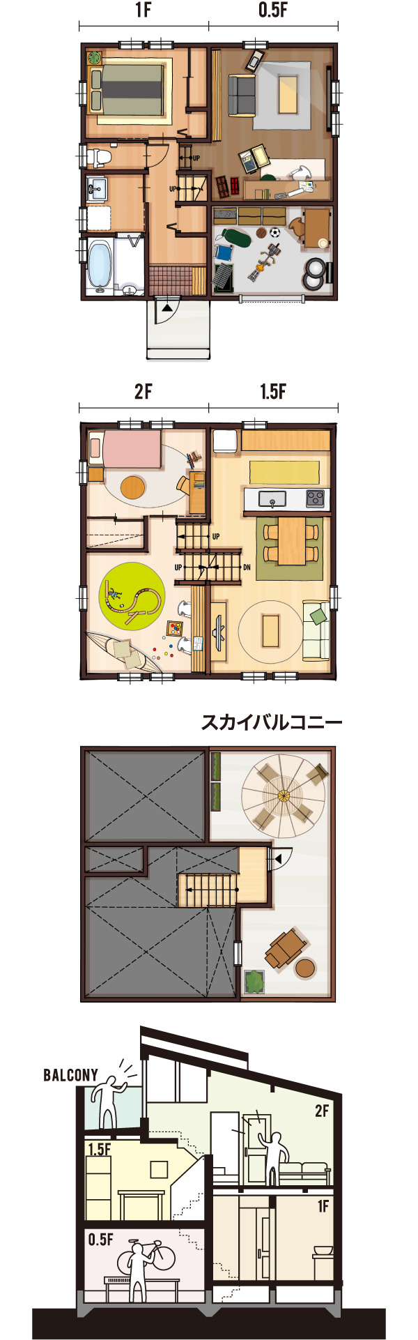 アースパークの32坪南玄関間取り図