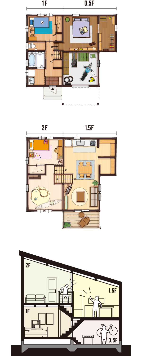 36坪4LDKの間取り図